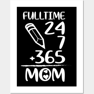 Womens Casual Mathematics 24 Hours A week & 365 Days Letter Print Women Funny Graphic Mothers Day Posters and Art